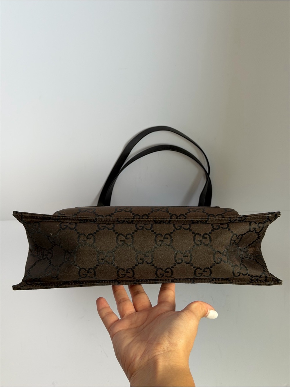 Gucci Vintage Monogram Brown Nylon Canvas Tote Bag - Picture 11 of 16